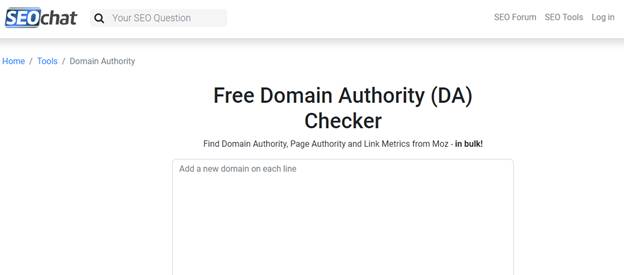 SEOchat Domain and Page authority